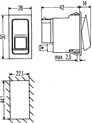 HELLA Warnblinkschalter 6HH 007 832-281