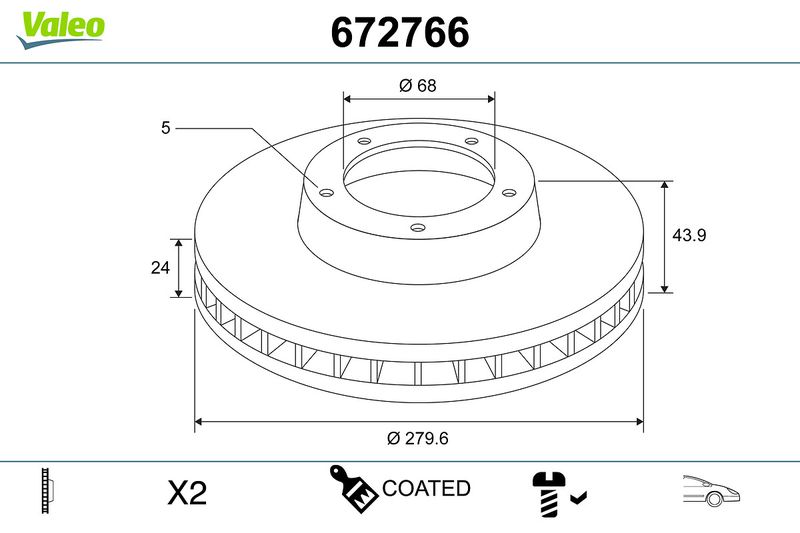 VALEO Bremsscheibe 672766