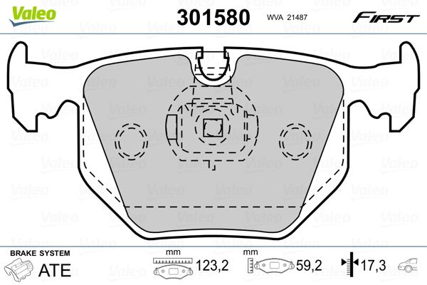VALEO Bremsbelagsatz, Scheibenbremse 301580