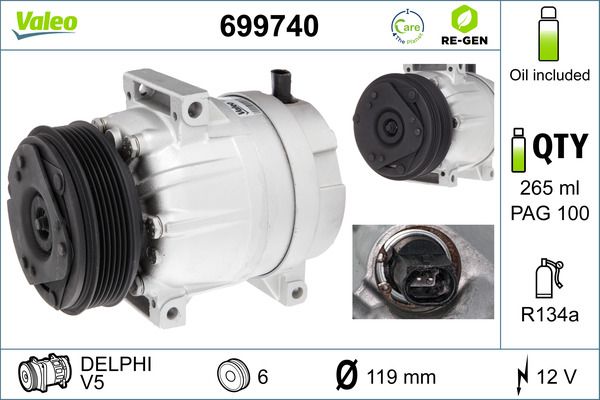 VALEO Kompressor, Klimaanlage 699740