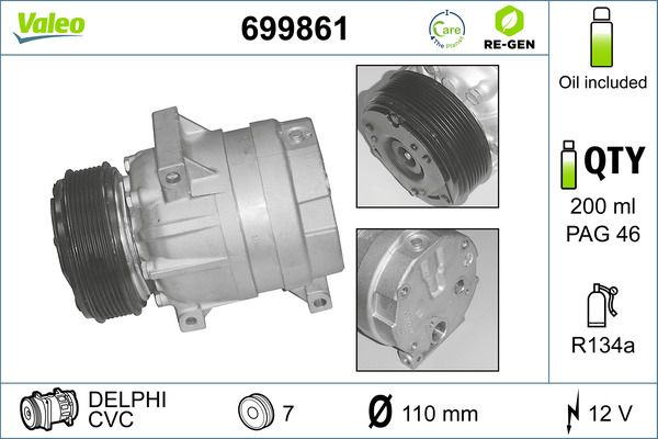 VALEO Kompressor, Klimaanlage 699861