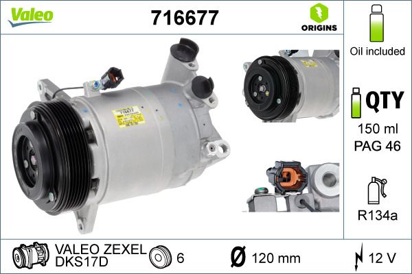 VALEO Kompressor, Klimaanlage 716677
