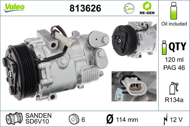 VALEO Kompressor, Klimaanlage 813626