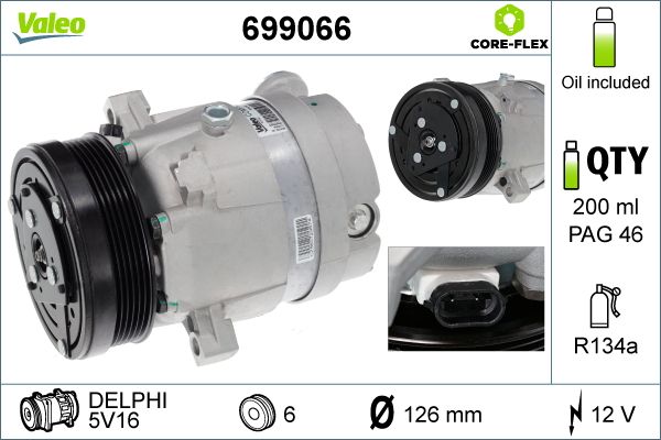 VALEO Kompressor, Klimaanlage 699066