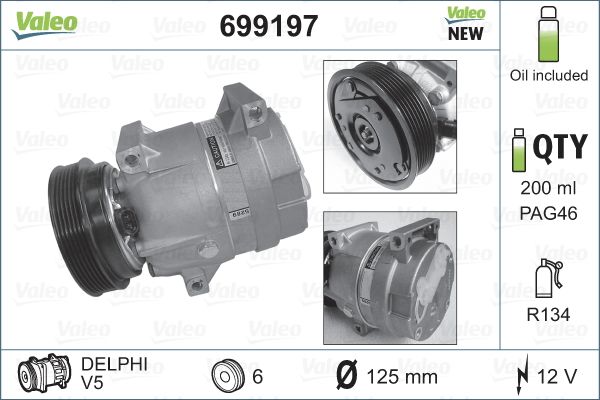 VALEO Kompressor, Klimaanlage 699197