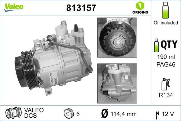 VALEO Kompressor, Klimaanlage 813157