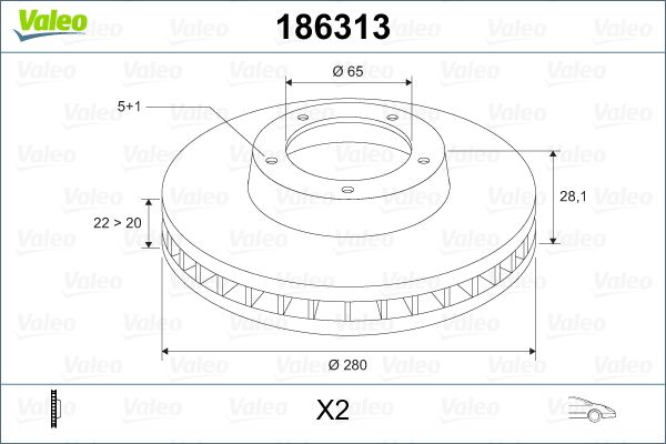 VALEO Bremsscheibe 186313