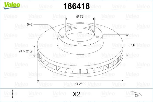 VALEO Bremsscheibe 186418