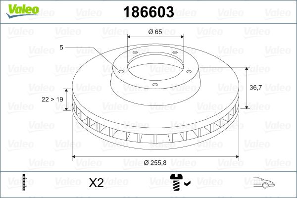 VALEO Bremsscheibe 186603