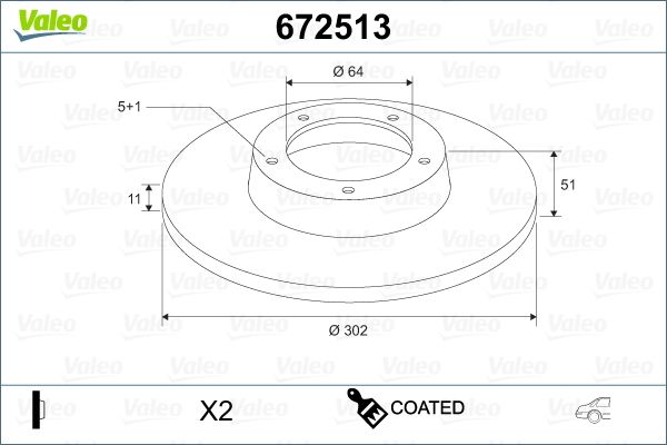 VALEO Bremsscheibe 672513