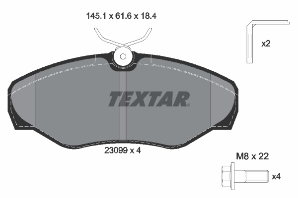 TEXTAR Bremsbelagsatz, Scheibenbremse 2309902