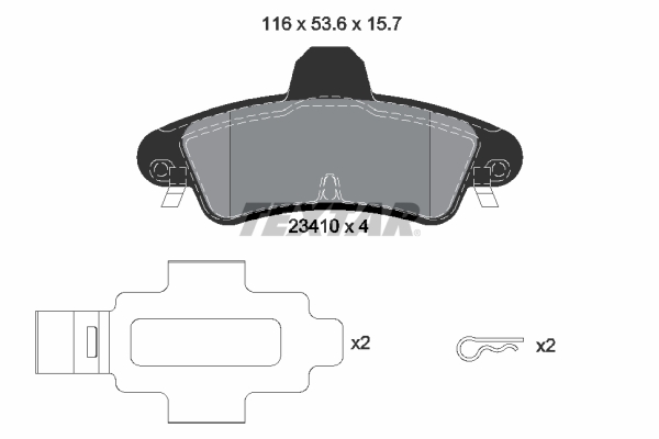 TEXTAR Bremsbelagsatz, Scheibenbremse 2341007