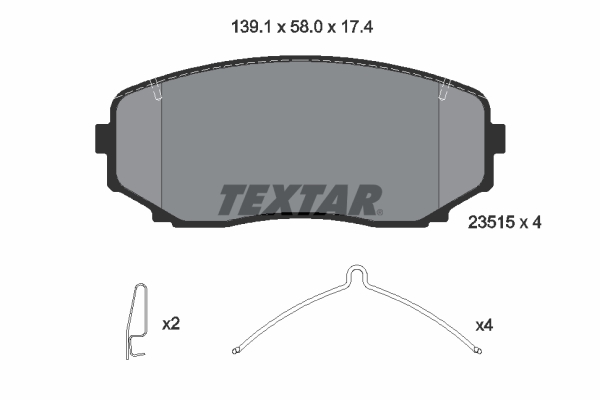 TEXTAR Bremsbelagsatz, Scheibenbremse 2351503
