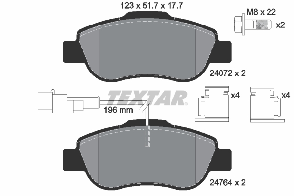 TEXTAR Bremsbelagsatz, Scheibenbremse 2476401
