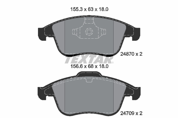 TEXTAR Bremsbelagsatz, Scheibenbremse 2487001