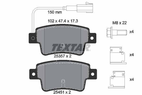 TEXTAR Bremsbelagsatz, Scheibenbremse 2535701