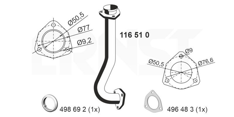 ERNST Abgasrohr 116510