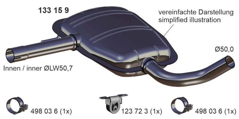ERNST Mittelschalldämpfer 133159