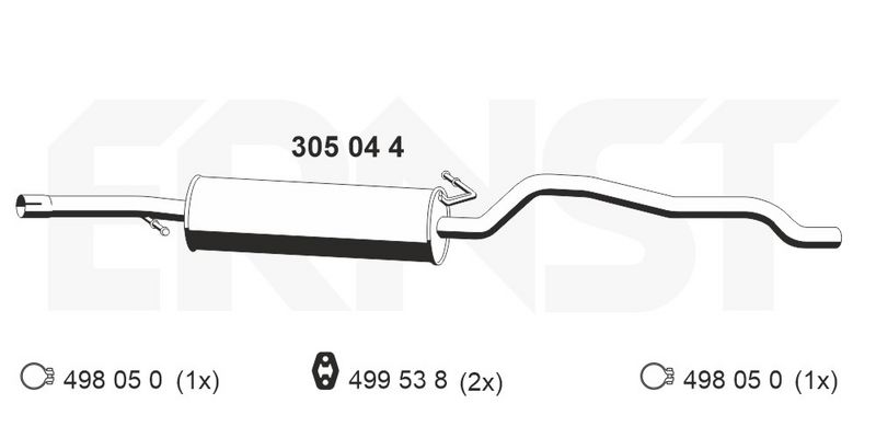 ERNST Mittelschalldämpfer 305044