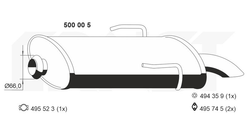 ERNST Endschalldämpfer 500005