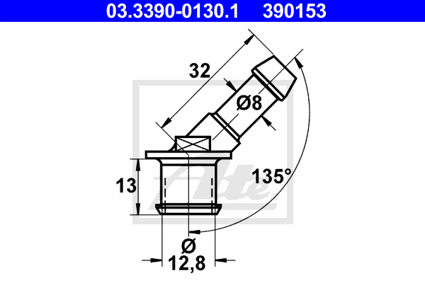 ATE Anschlussstutzen, Schlauchleitung 03.3390-0130.1