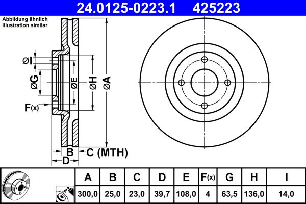 ATE Bremsscheibe 24.0125-0223.1