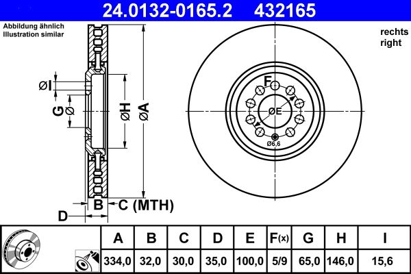 ATE Bremsscheibe 24.0132-0165.2
