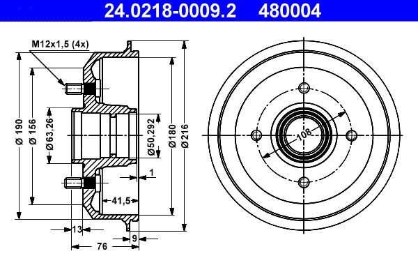 ATE Bremstrommel 24.0218-0009.2