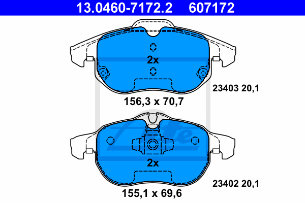 ATE Bremsbelagsatz, Scheibenbremse 13.0460-7172.2