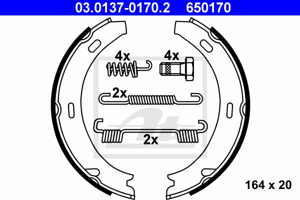 ATE Bremsbackensatz, Feststellbremse 03.0137-0170.2