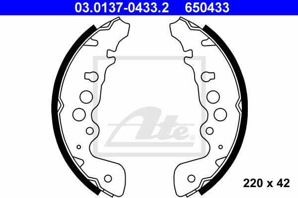 ATE Bremsbackensatz 03.0137-0433.2