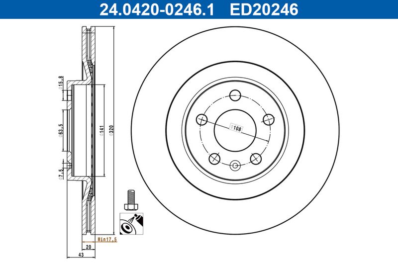 ATE Bremsscheibe 24.0420-0246.1