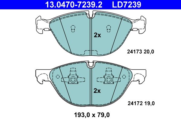 ATE Bremsbelagsatz, Scheibenbremse 13.0470-7239.2