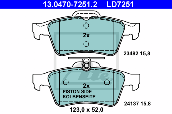 ATE Bremsbelagsatz, Scheibenbremse 13.0470-7251.2