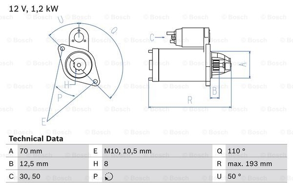 BOSCH Starter 0 986 017 661