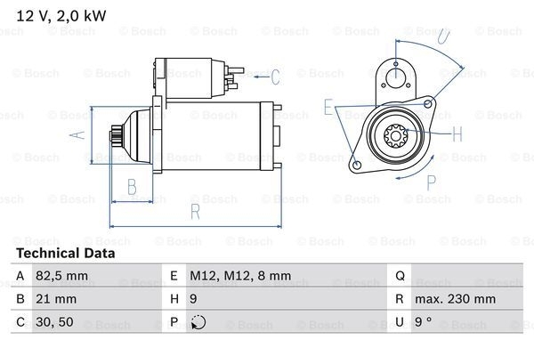 BOSCH Starter 0 986 018 380