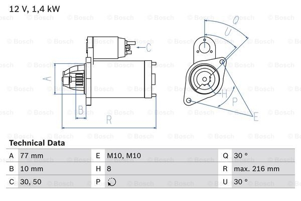 BOSCH Starter 0 986 020 411