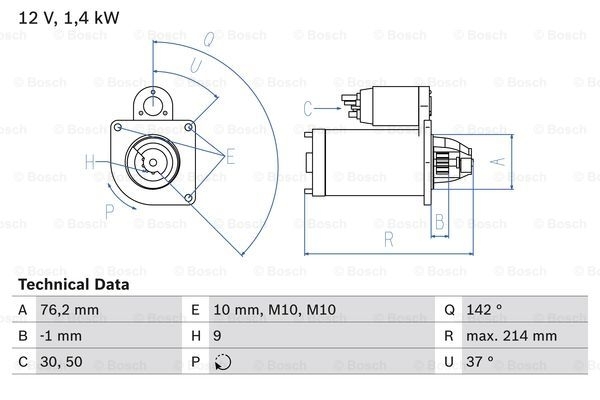 BOSCH Starter 0 986 020 860