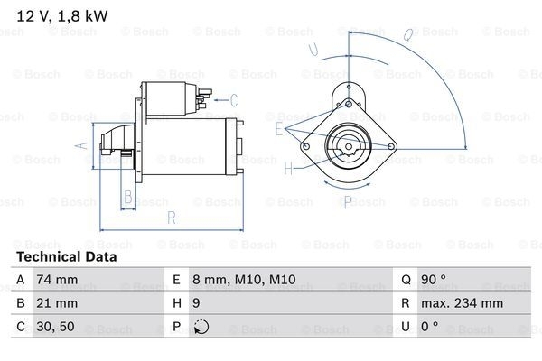 BOSCH Starter 0 986 021 230