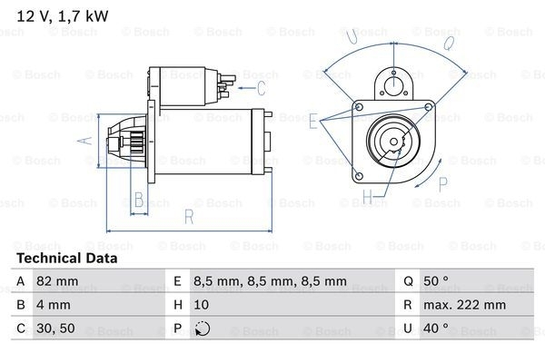 BOSCH Starter 0 986 022 061