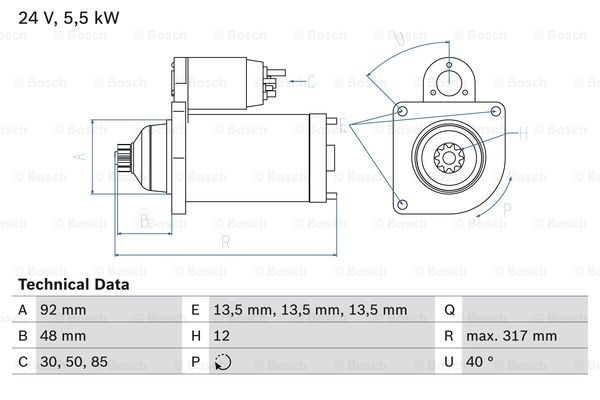 BOSCH Starter 0 986 022 640