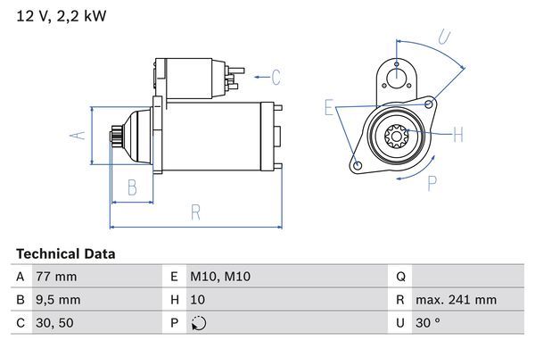 BOSCH Starter 0 986 022 700