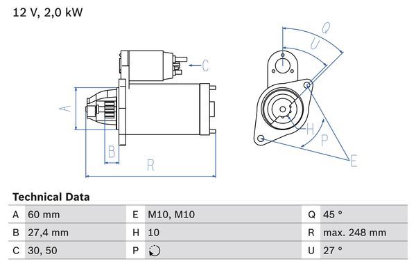 BOSCH Starter 0 986 023 140
