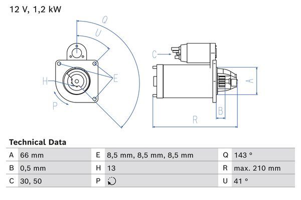BOSCH Starter 0 986 025 000
