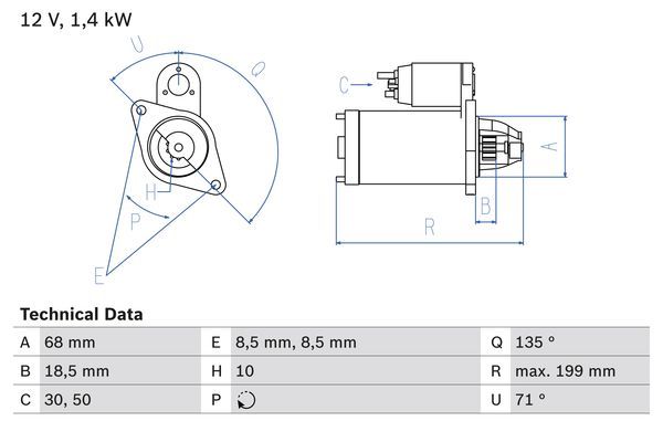 BOSCH Starter 0 986 025 210