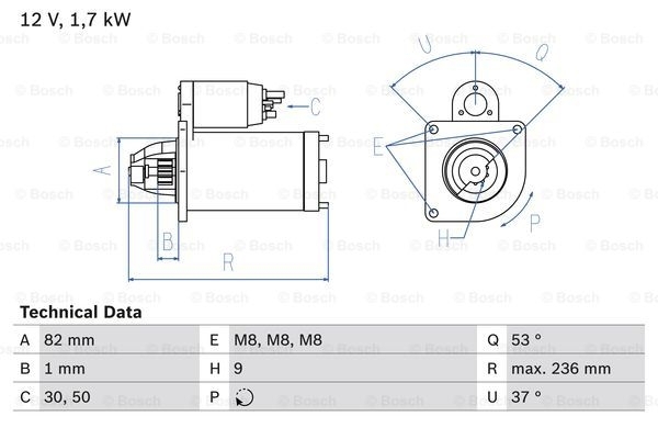 BOSCH Starter 0 986 025 380