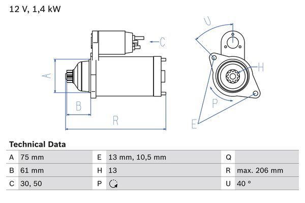 BOSCH Starter 0 986 029 000