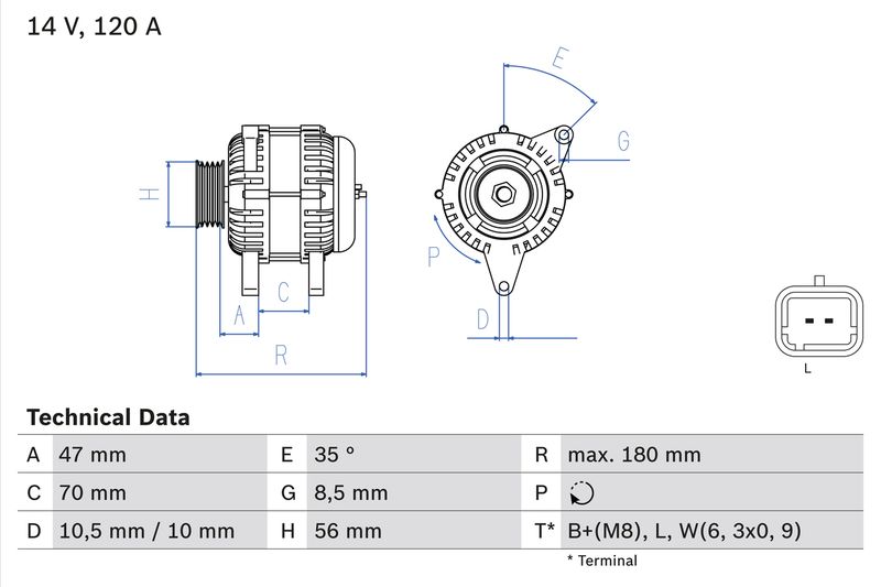 BOSCH Generator 0 986 043 091