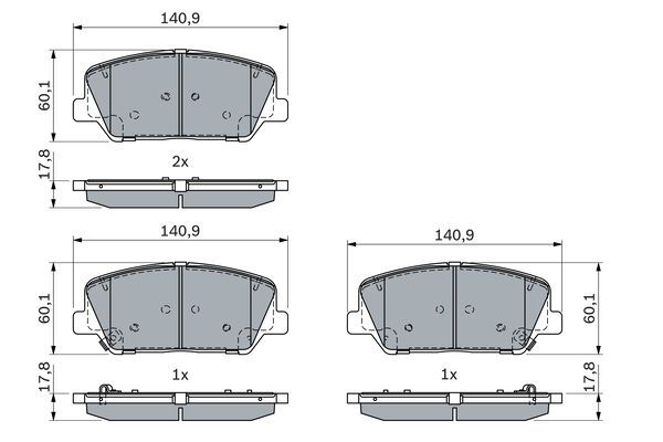 BOSCH Bremsbelagsatz, Scheibenbremse 0 986 424 491