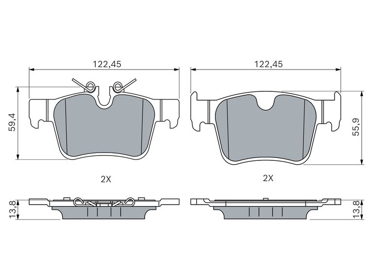 BOSCH Bremsbelagsatz, Scheibenbremse 0 986 460 217